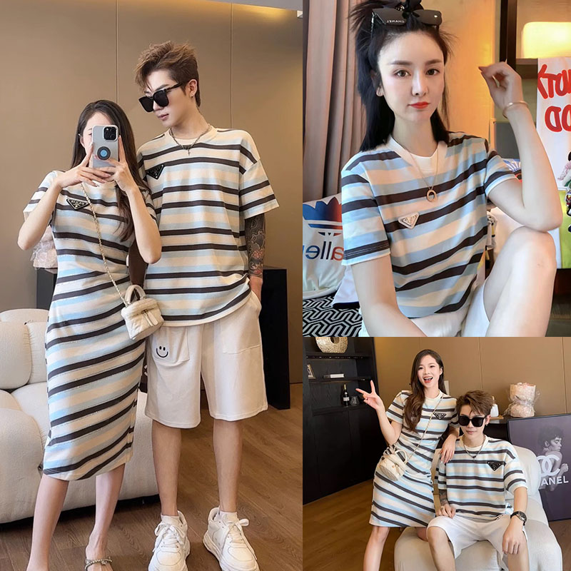 条纹亲子装夏季时尚母女连衣裙