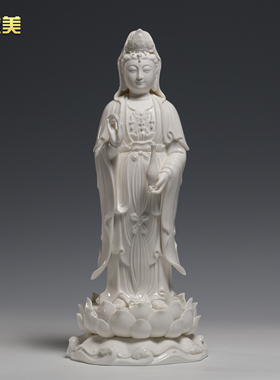晟美陶瓷16寸立荷观音佛像