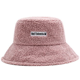 渔夫帽女秋秋冬韩版潮百搭羊羔毛ins羊羔绒脑子冬季女士帽子盆帽