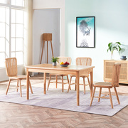 Enjoy the restaurant dining table 4 people combination one table and six chairs small apartment Nordic solid wood household simple modern dining table and chairs