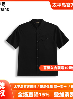 太平鸟男装POLO衫26夏季新款宽松缝标T恤 B1EDF2427