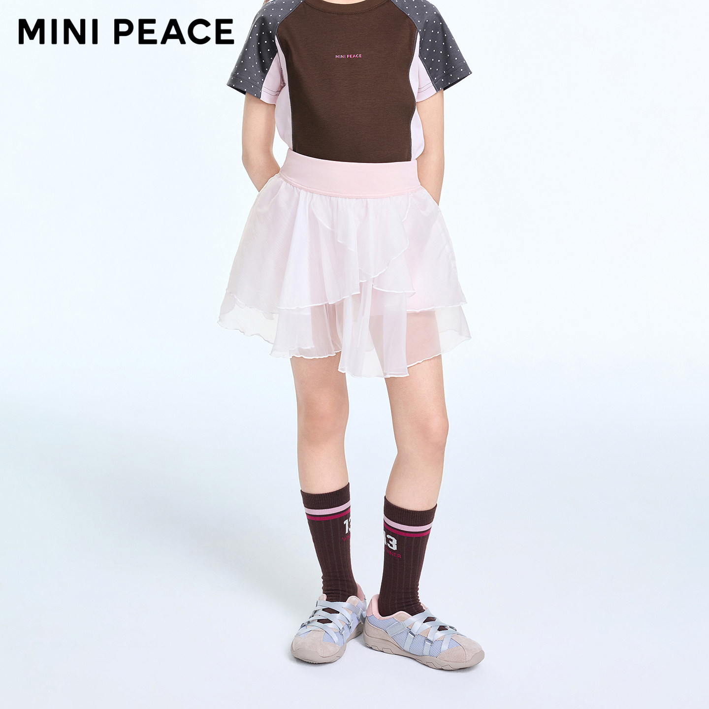 MINIPEACE太平鸟童装女童半身裙夏季新款户外轻薄透气运动短裙