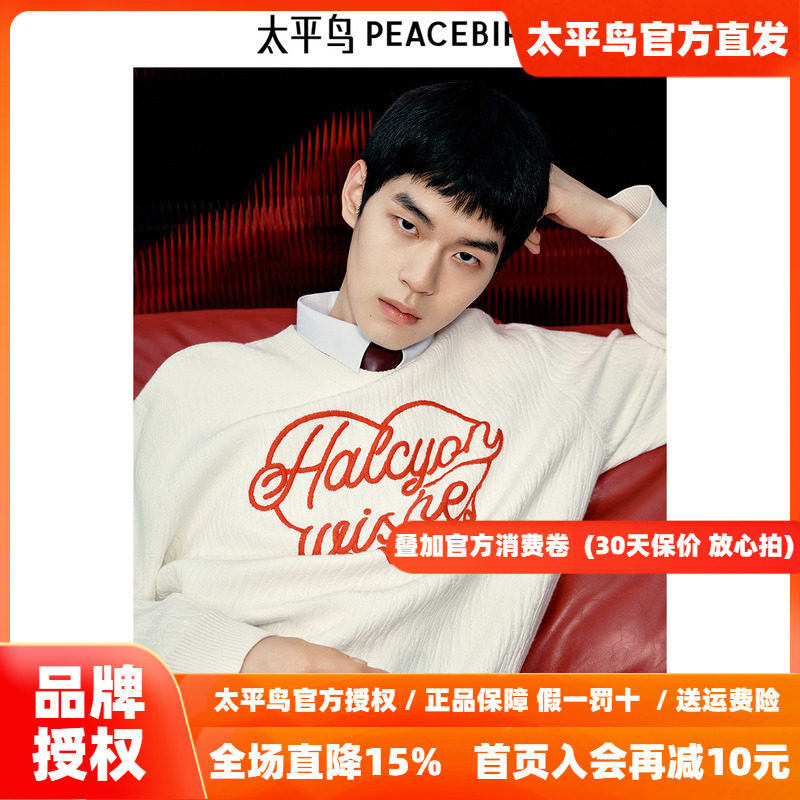 【商场同款】太平鸟男装 2026年秋季新款圆领套头毛衣男B2EBF1124