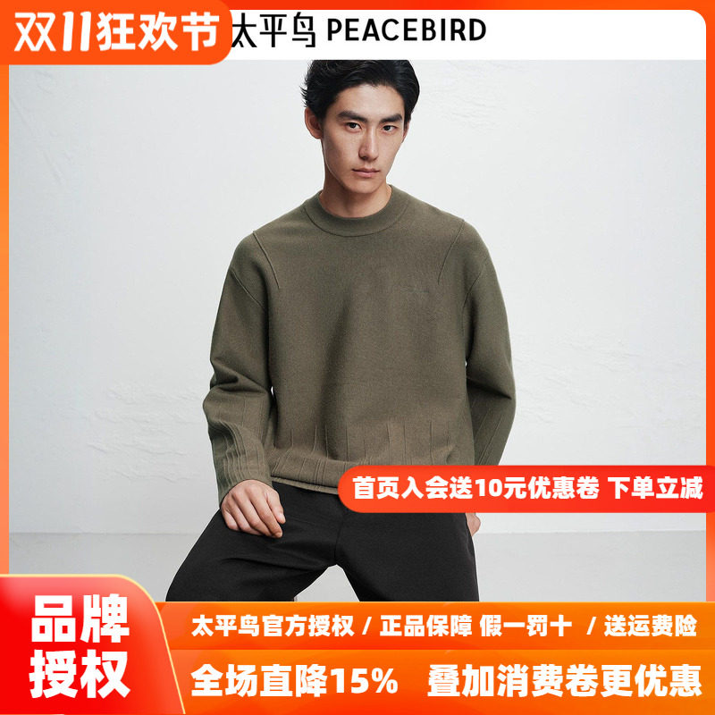 【商场同款】太平鸟男装毛衫26冬季新款套头针织衫 B2EBF4D04