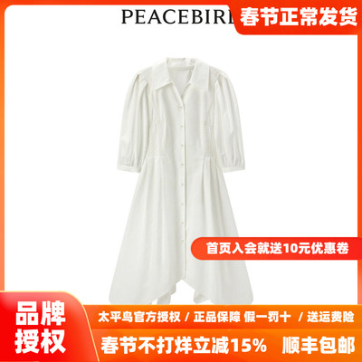 【商场同款】太平鸟女装2025秋季新款气质衬衫连衣裙A1FAD3105