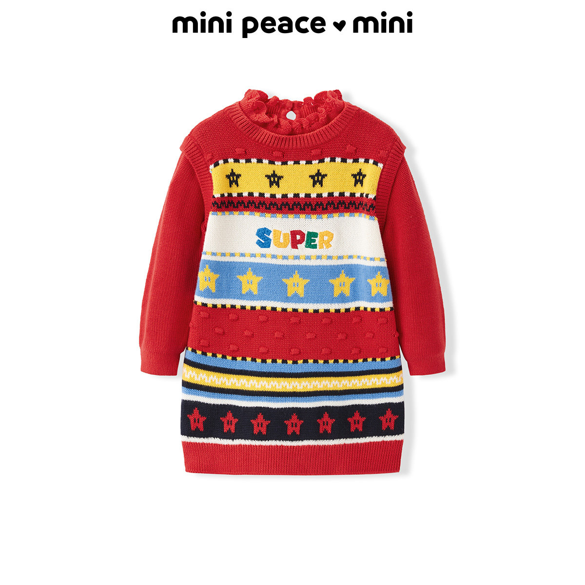 【时尚系列】MINIPEACE太平鸟童装女宝宝连衣裙冬季幼童红色裙子