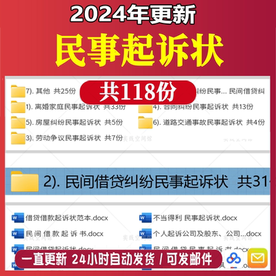 民事诉讼状起诉书ty婚姻家庭民间贷款交通事故合同纠纷范本模板