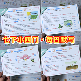 七年级下册小四门必背知识总结史地生政每日默写纸条2026新版彩印