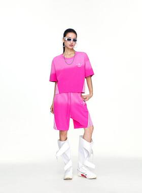 拓谷美式三条杆运动服套装女夏季潮牌短袖五分短裤宽松休闲两件套