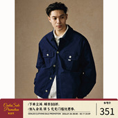 CENLES 水洗插肩工装 夹克男宽松秋冬翻领休闲外套日系复古