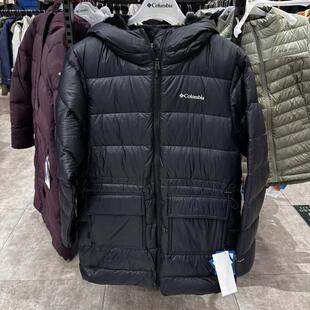 2024秋冬新款哥伦比亚户外女式热能保暖中长款羽绒服外套WR5479