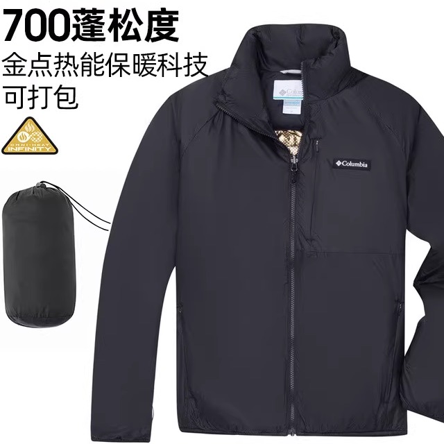 哥伦比亚男金点热能羽绒服保暖