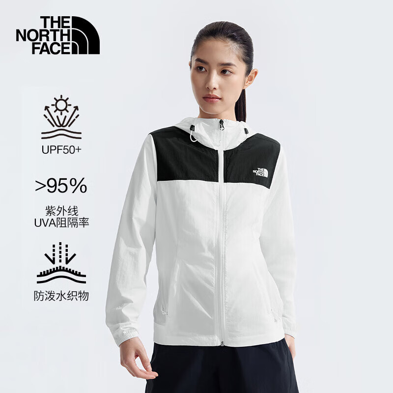 北面皮肤衣女户外防泼水连帽夹克