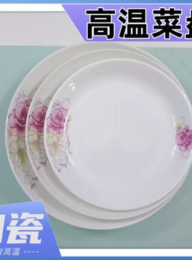 家用陶瓷菜盘盘子套装菜碟菜盘餐具10只装陶瓷饭盘汤碟子可微波炉