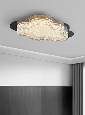 意式轻奢卧室灯高级感设计师2025年新款轻奢主卧书房云朵吸顶灯