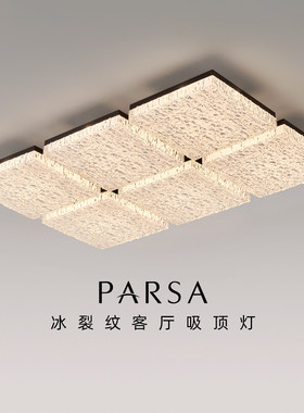 2026新款客厅吸顶灯意式极简冰晶质感客厅吸顶灯现代高级大厅灯具