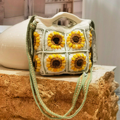 手工编织包向日葵diy钩针自制送女友闺蜜生日礼物单肩斜挎