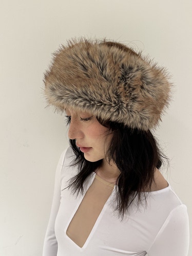 VACANCES 欧美毛毛发带 秋冬复古风保暖多用围脖