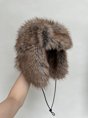 VACANCES *冬季环保皮草保暖时髦毛绒帽 超绝显头小雷锋帽