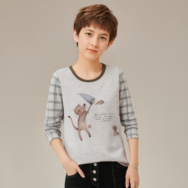 男孩薄款打底衫单件秋衣保暖