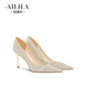 新娘高跟鞋 春季 禾秀主婚纱两穿不累脚 女2026新款 爱丽拉金色结婚鞋