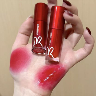 红唇C位！黑兔HYNTOOR大花系列唇釉唇泥限定镜光红哑光红正红显白