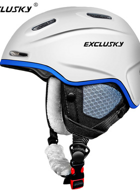 EXCLUSKY 专业滑雪头盔男女单双板滑雪护具装备一体成型滑雪帽盔