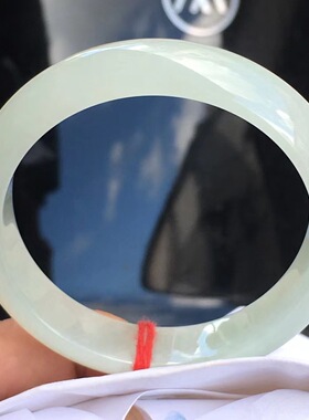 缅甸A货保真正品翡翠圈口51冰晴水扁条女款少女妈妈送礼小口径