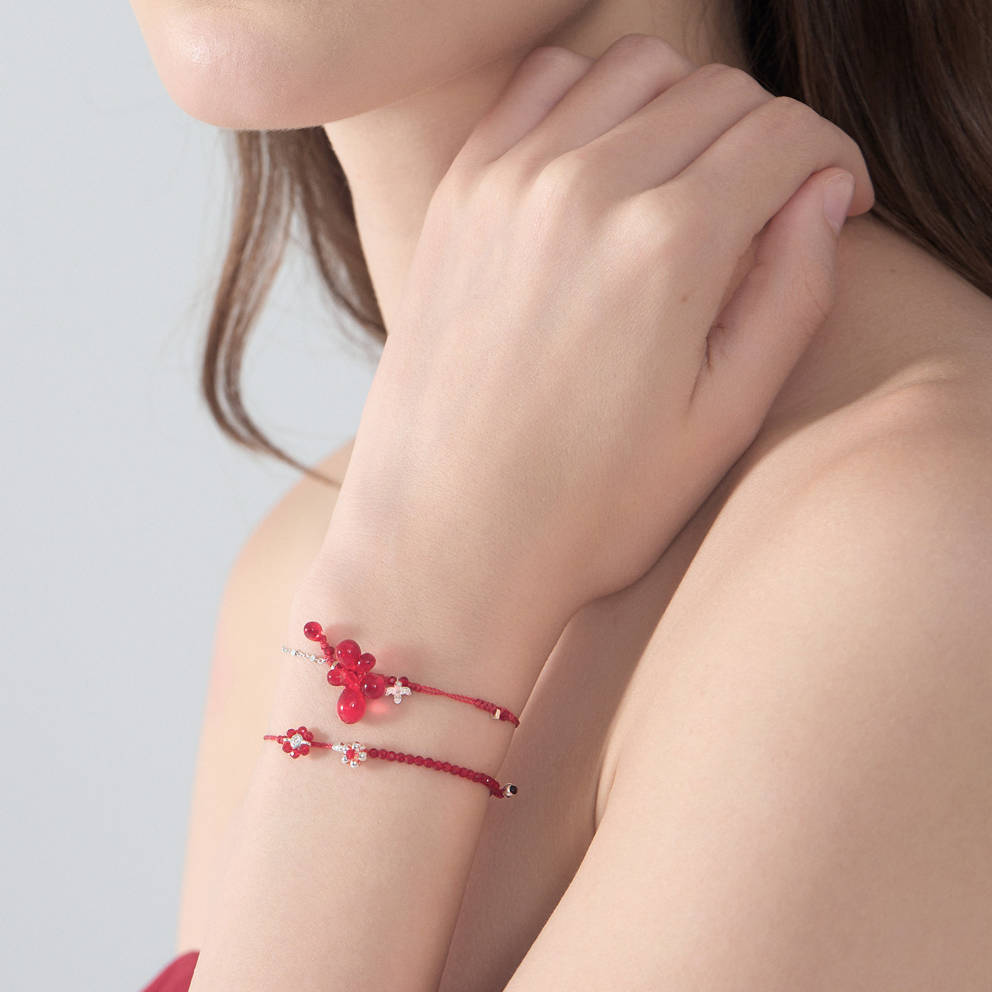 BING火红季原创花朵纯银手链