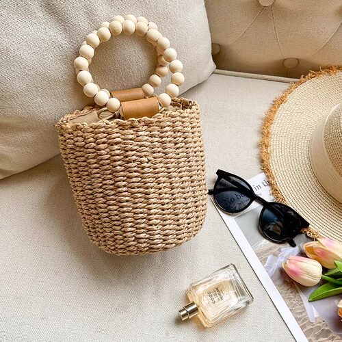 小清新手提海边沙滩休闲水桶包