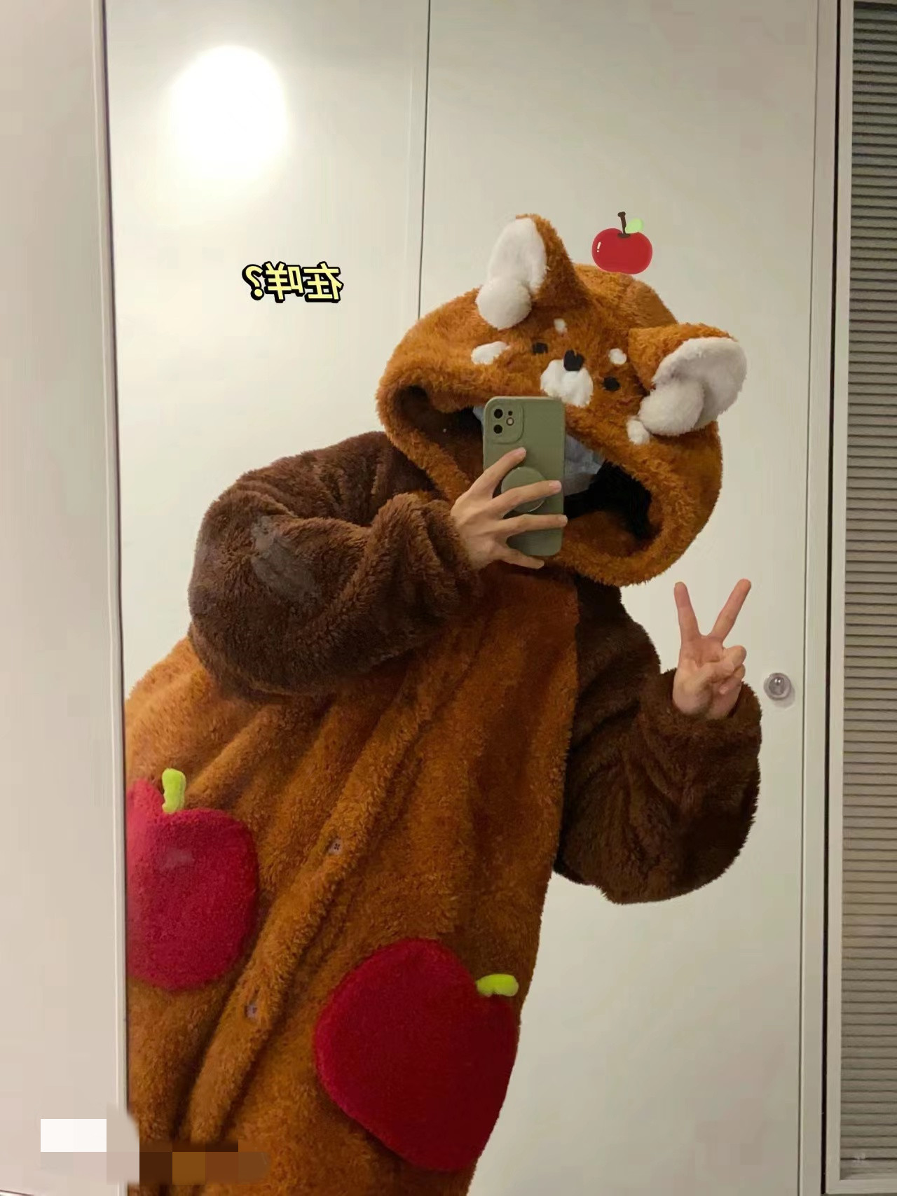 可爱小浣熊猫连帽睡袍女秋冬珊瑚绒睡衣加厚连体衣大码家居服套装