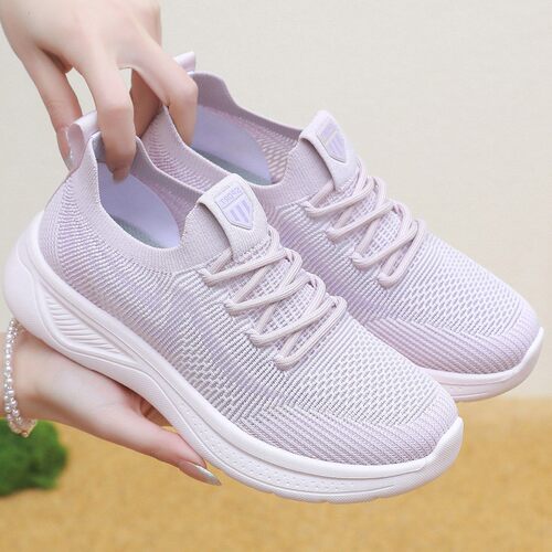 夏季女鞋子老北京布鞋女网鞋飞织网面透气妈妈鞋中老年运动休闲鞋