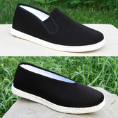 传统老北京千层底布鞋 纯棉布底纳底尖口方口相巾布鞋 男士 圆口布鞋