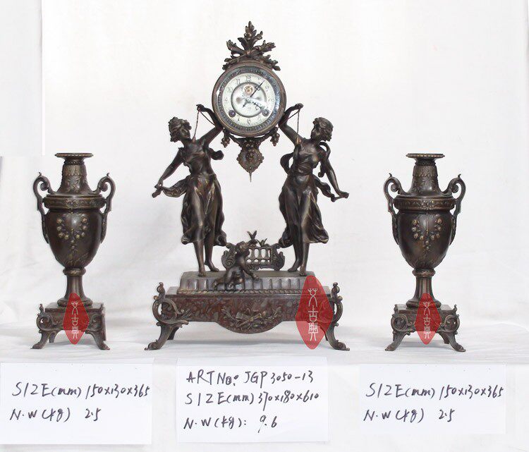 艾古典新品 仿古钟 欧式钟 古典钟 机械纯铜套钟带报时