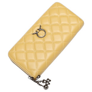 小香风菱格真皮长款钱包女百搭2026新款软牛皮手拎包放手机大钞夹