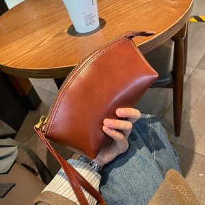 纯牛皮大容量零钱包女百搭2023新款真皮手拎钱包放手机休闲手拿包