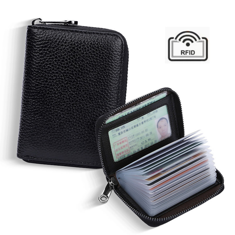 头层牛皮拉链款胶页卡包20卡位证件包男女通用真皮防消磁小零钱包,箱包皮具/热销女包/男包,卡包,淘宝优惠券,粉丝福利购,淘宝优惠卷