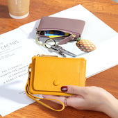 软牛皮手拎短款 钱包女百搭2025新款 真皮拉链零钱包卡包钥匙包小包