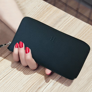 高颜值里外真皮长款拉链钱包通用超薄轻便钱夹放手机纯牛皮大钞夹