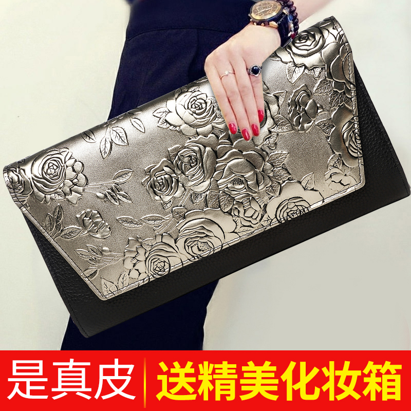 压花手拿包女大容量2025新款时尚气质手包链条单肩包