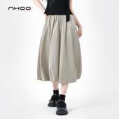 小众设计感中长款 NHOO 花苞半身裙女2026新款 新款 a字裙子春夏 春季