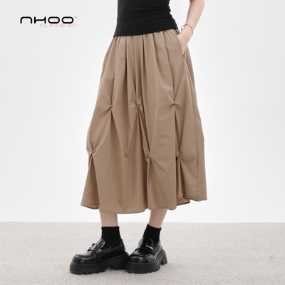 设计款不规则扭结中长裙