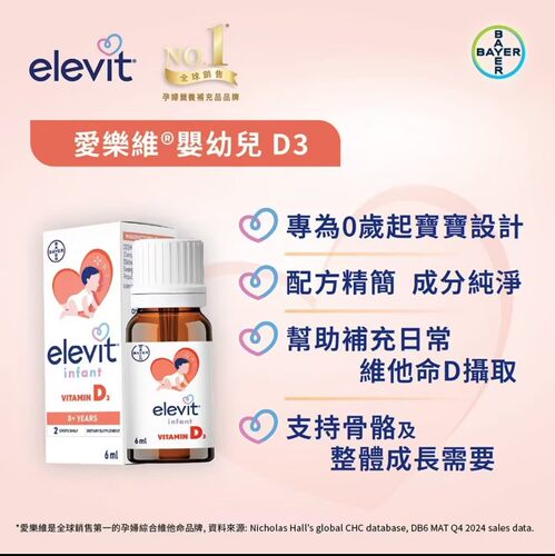 香港万宁代购爱乐维宝宝D3滴剂