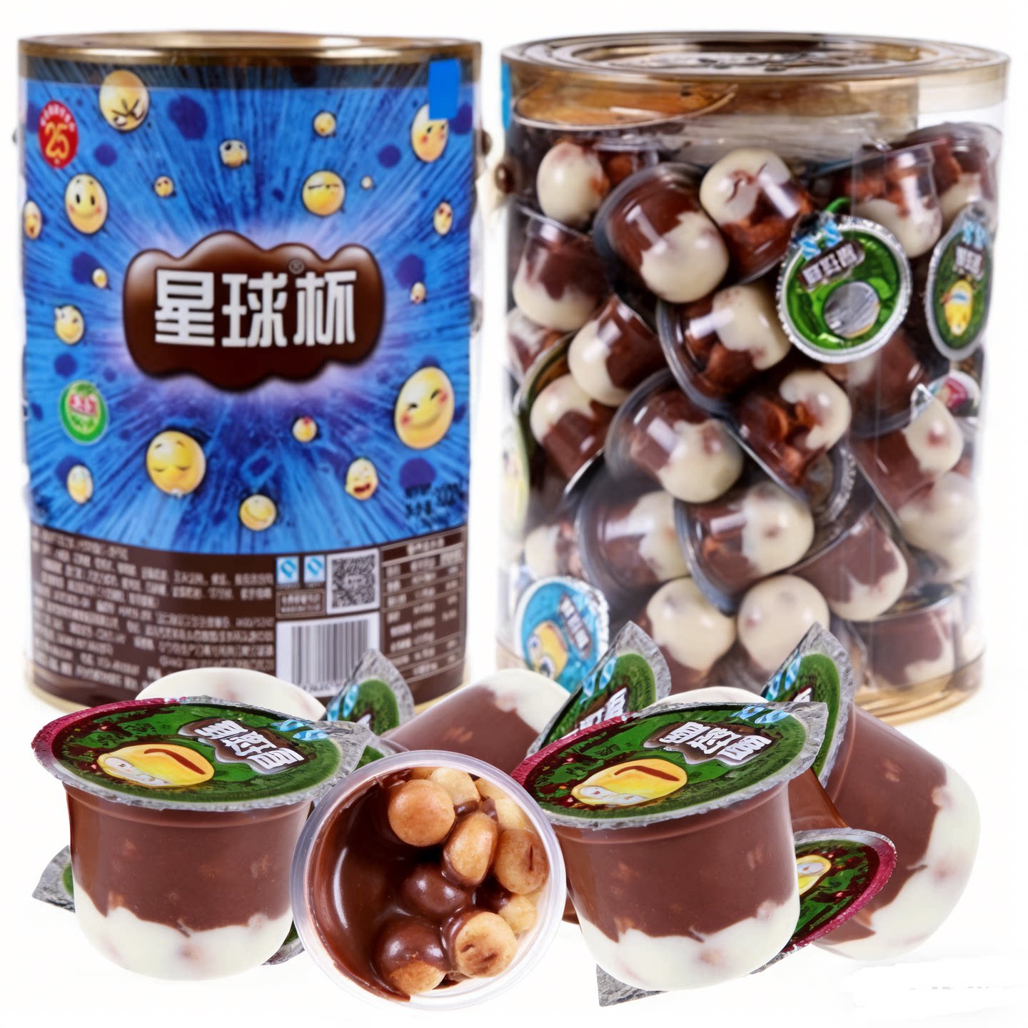 甜甜乐星球杯二桶装X1000g超大巧克力饼干老式正品中小杯果冻零食