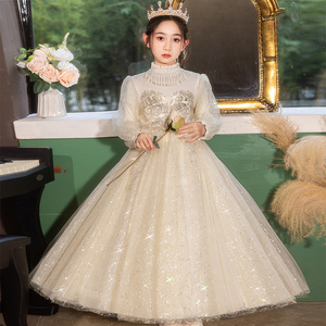 女童礼服裙子轻奢小众高端儿童走秀钢琴演奏演出服花童婚礼公主裙