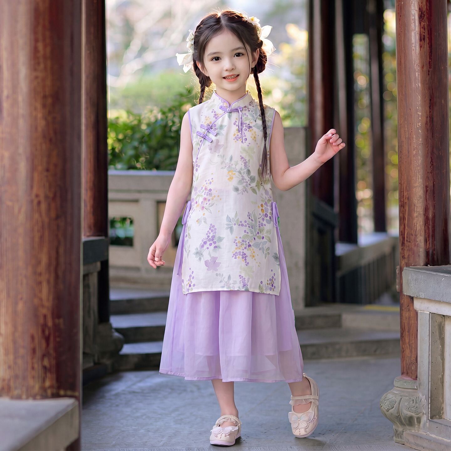 女童旗袍连衣裙新中式汉服2026新款小女孩中国风公主古装儿童夏季