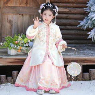 汉服女童拜年服冬季2026新款明制套装中国风唐装古风超仙儿童襦裙