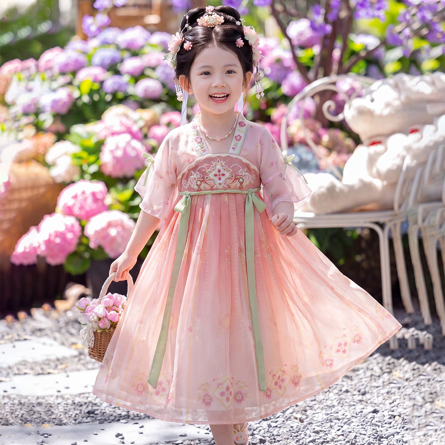 汉服女童2026新款女孩新中式公主裙儿童国风超仙裙子夏季薄款襦裙