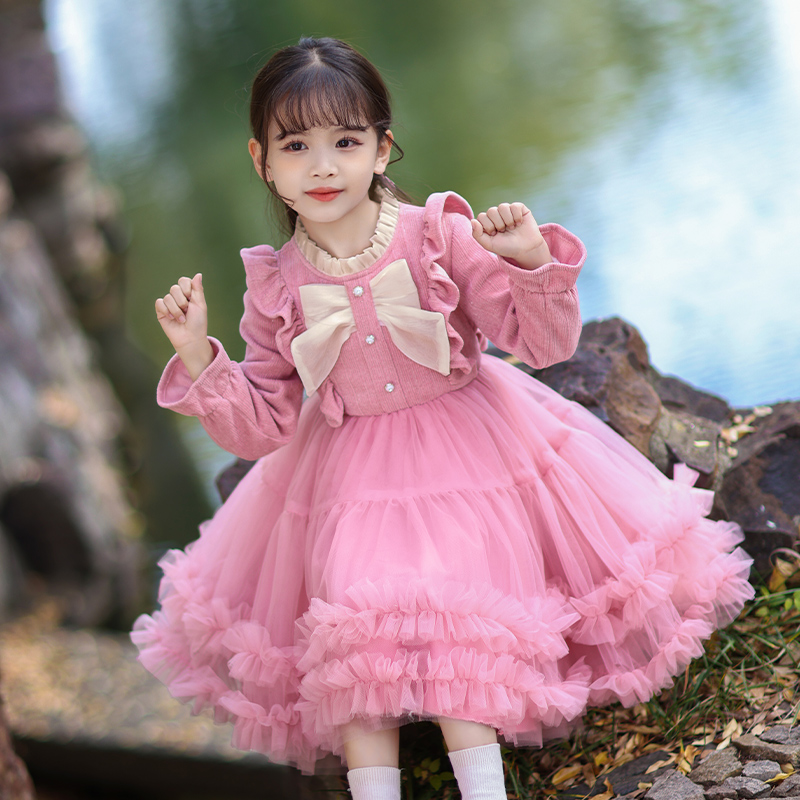女童春装连衣裙2025新款秋冬洋气春秋小女孩公主裙儿童装裙子春季