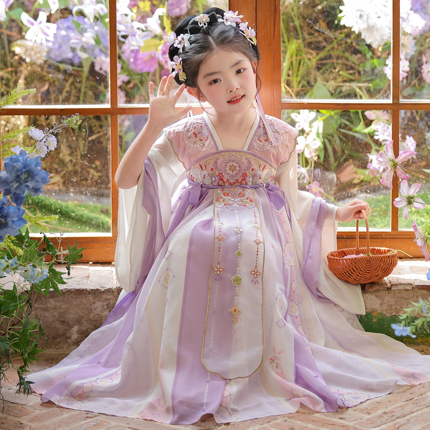 汉服女童秋季古装公主裙子2026新款儿童中国风超仙中秋唐装连衣裙